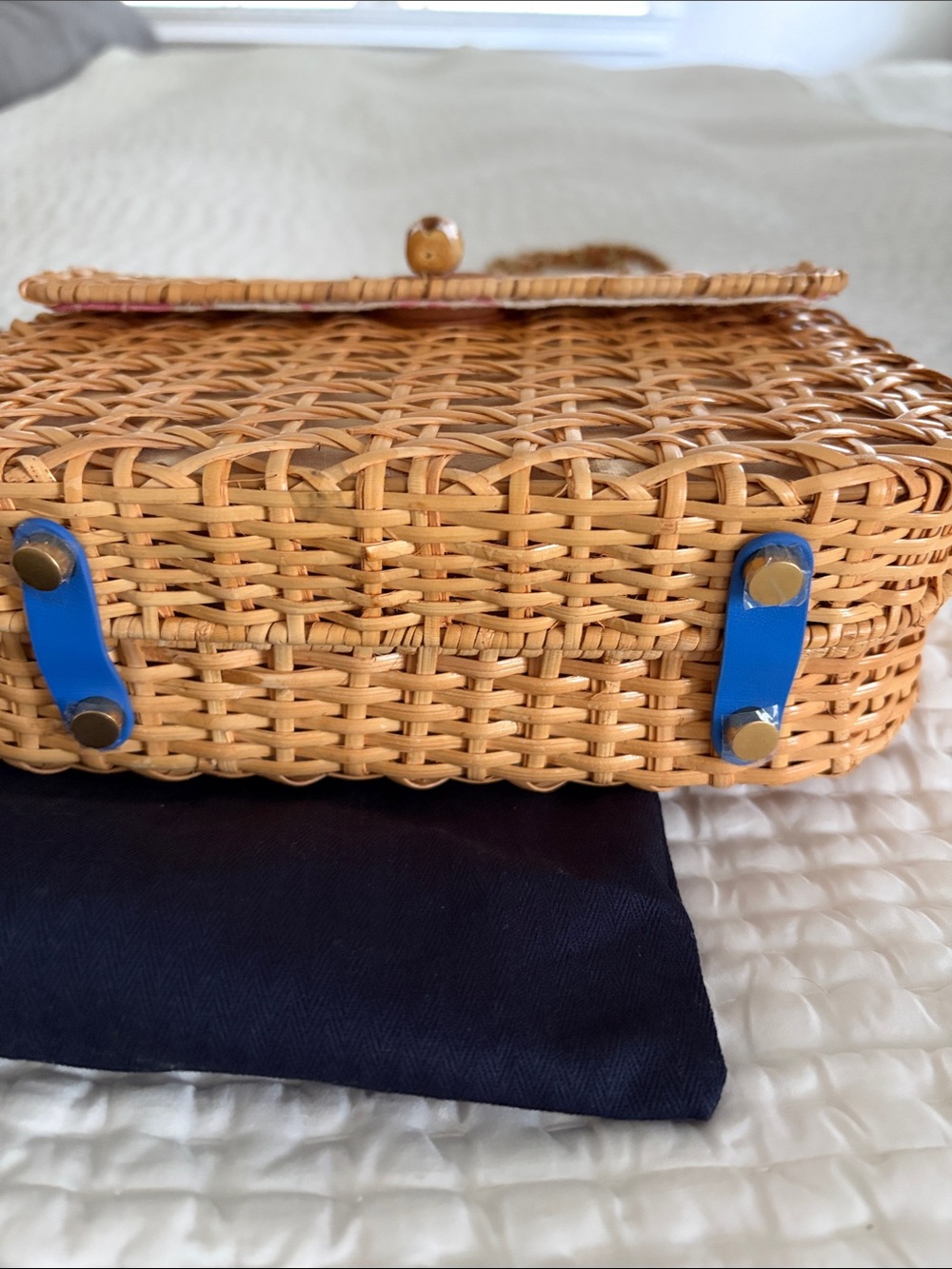 NWOT McLaughlin caned handbag with bamboo and leather accents. Current season - Picture 2 of 8
